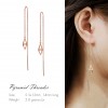 Threader Earrings - Double Pyramids -Rose Gold