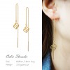 Threader Earrings - Cubic- Gold