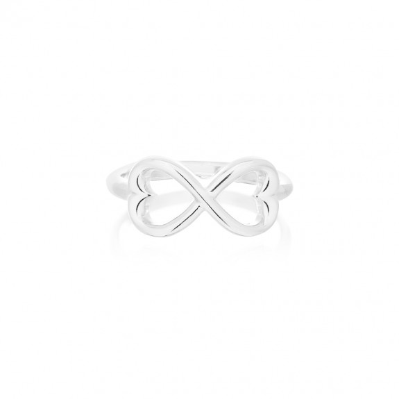 Double Hearts Infinity Ring