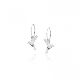 Origami Pigeon /Hoop Earrings