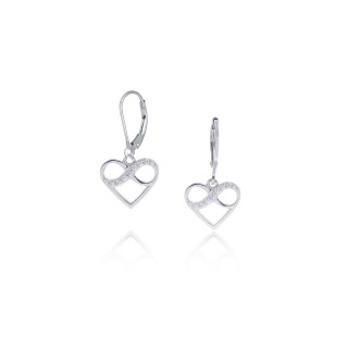 Sparking Infinity Heart /Dangling Earrings with Leverback
