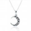 Celtic Crescent Moon Necklace/ Celtic Night